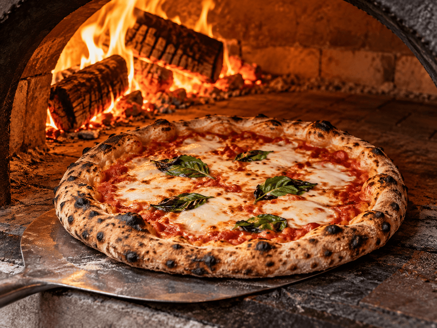 Pizza artisanale cuite au feu de bois — image à titre illustratif